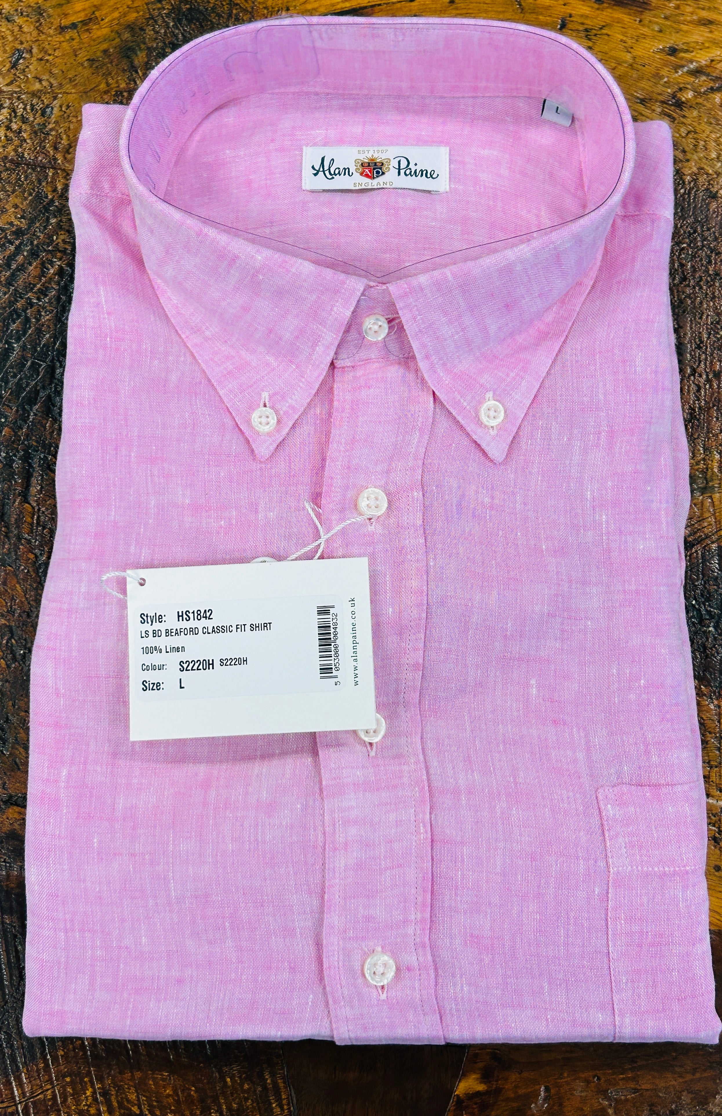 Beaford Solid Linen S.S. by Alan Paine - USA Fast Shipping