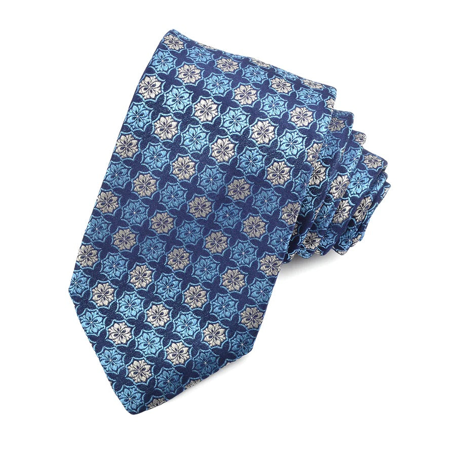 FLORAL WOVEN NECKETIE  -BLUE