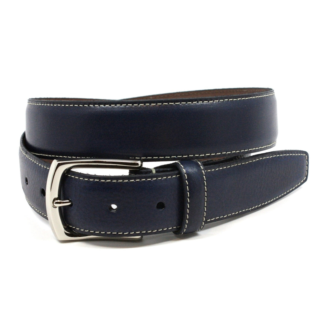 BURNISHED TUMBLED LEATHER BELT