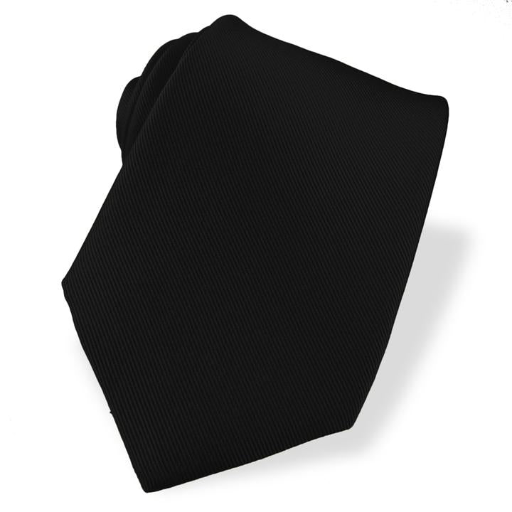 GROSS GRAIN SOLID NECKTIE - BLACK