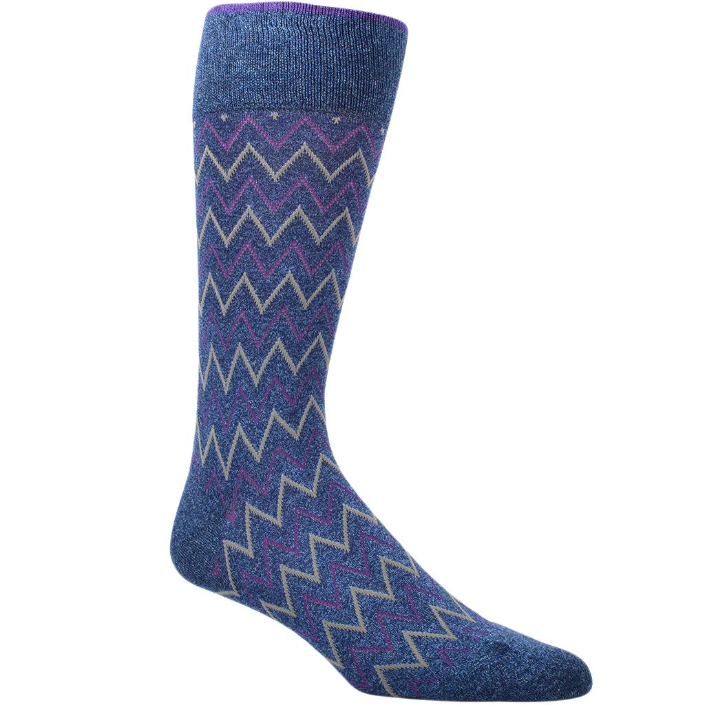 CHEVRON SOCK - DENIM