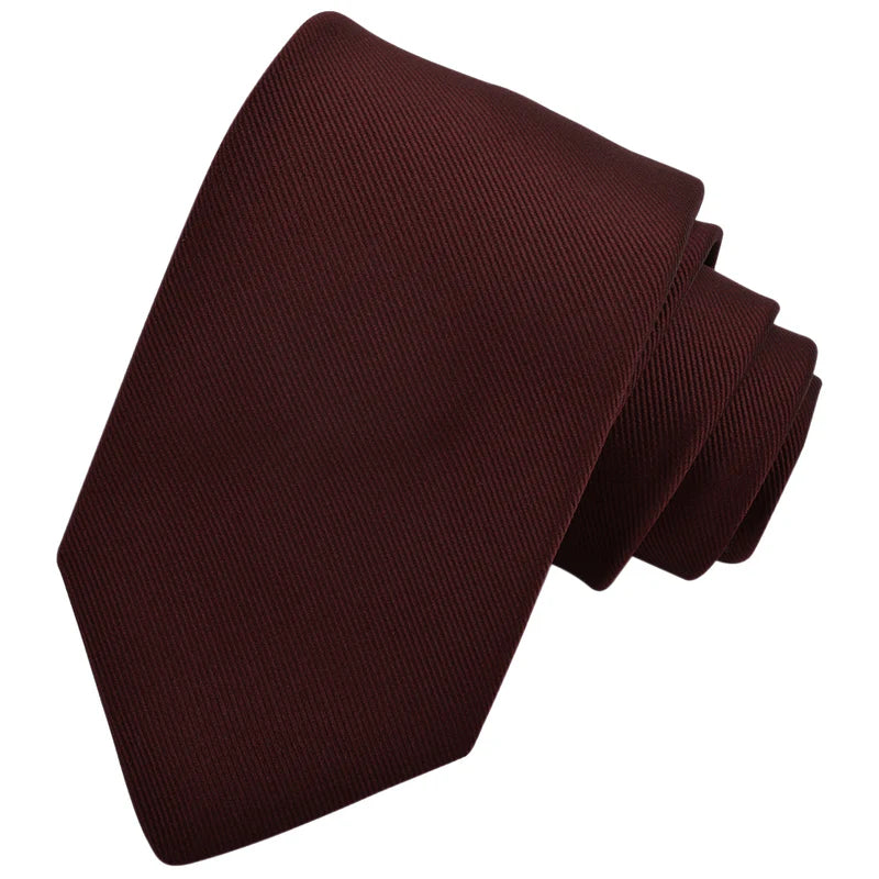 GROSS GRAIN SOLID NECKTIE - WINE