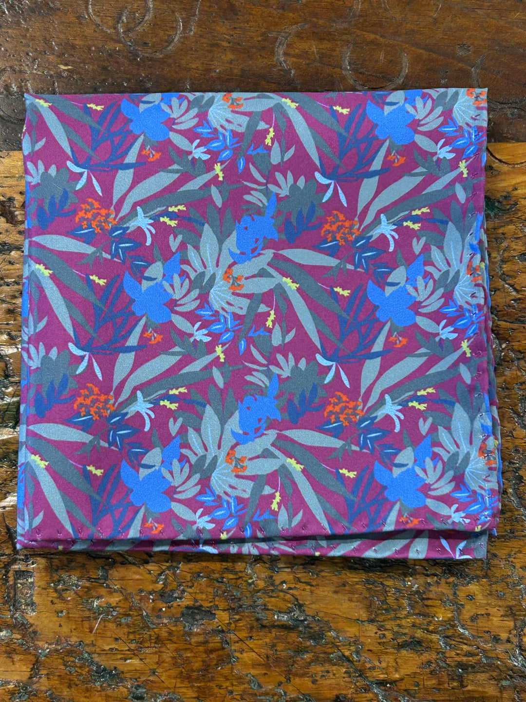 FLORAL POCKET SQUARE - PURPLE