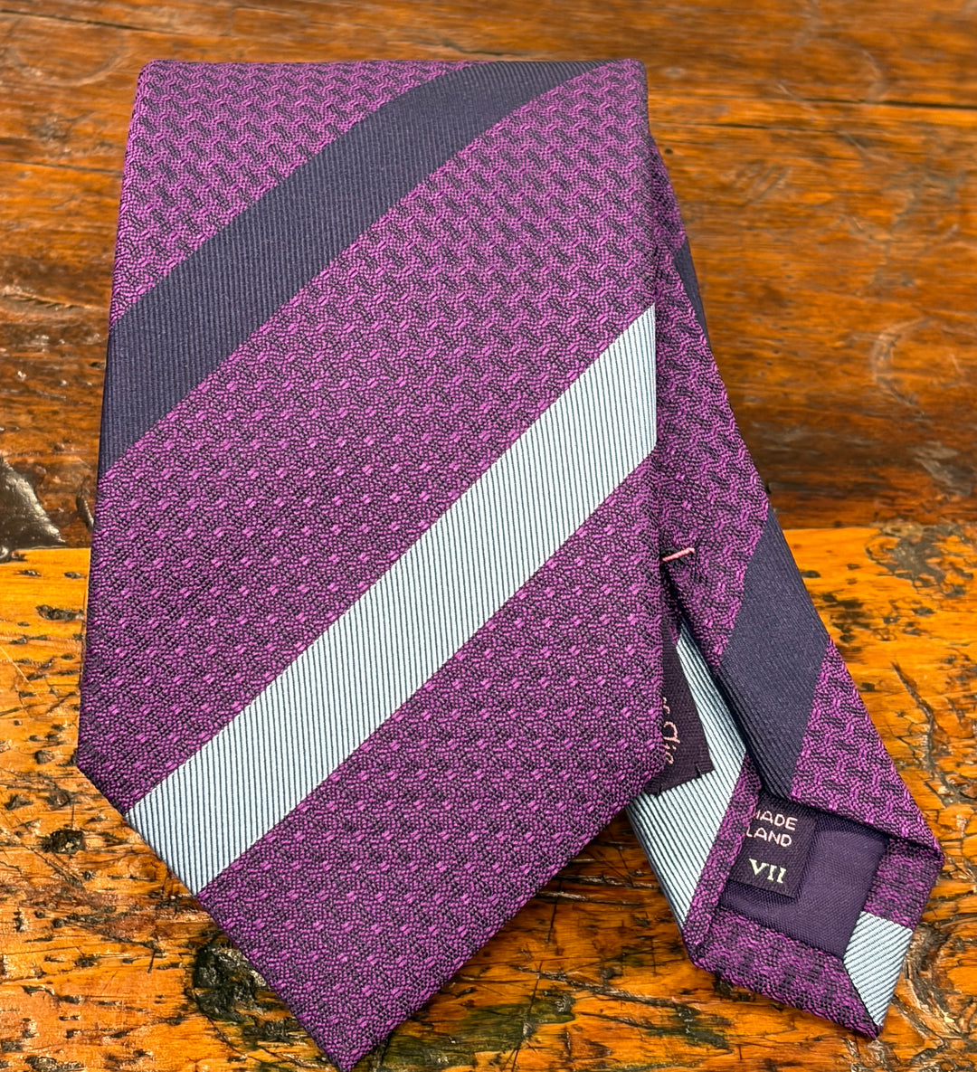 OX STRIPE NECKTIE  - PURPLE