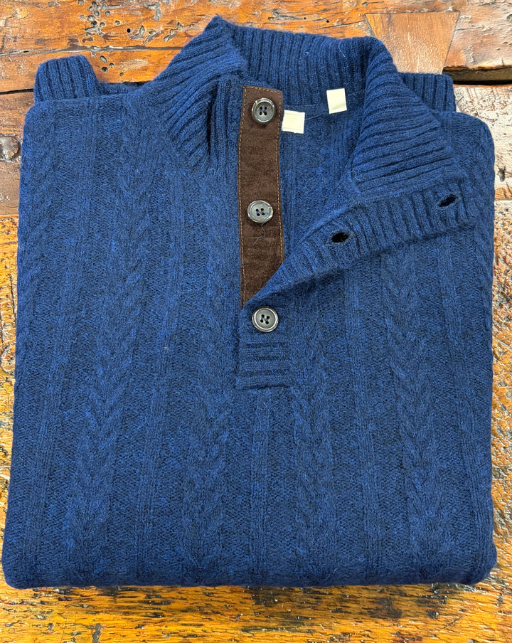 GARLAND BUTTON MOCK SWEATER