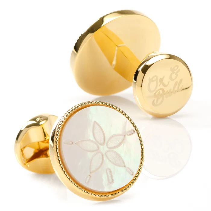 SAND DOLLAR CUFFLINKS  - GOLD