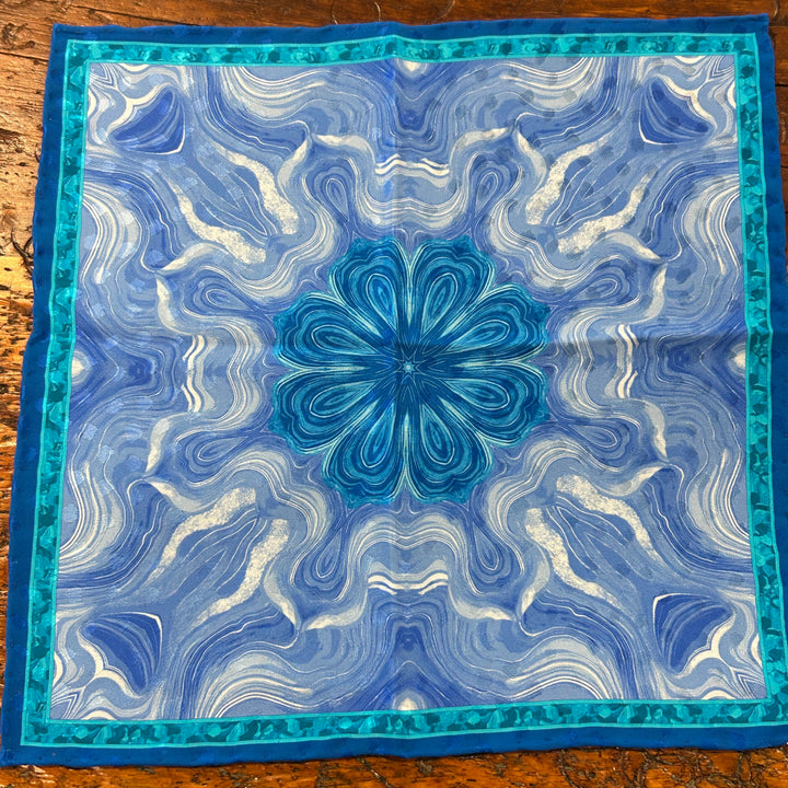 FLORAL POCKET SILK - TEAL