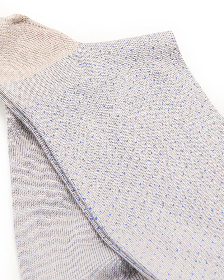 DRESS SOCK PINDOT- LTGREY - MEDIUM (US 8-11) - MID-CALF