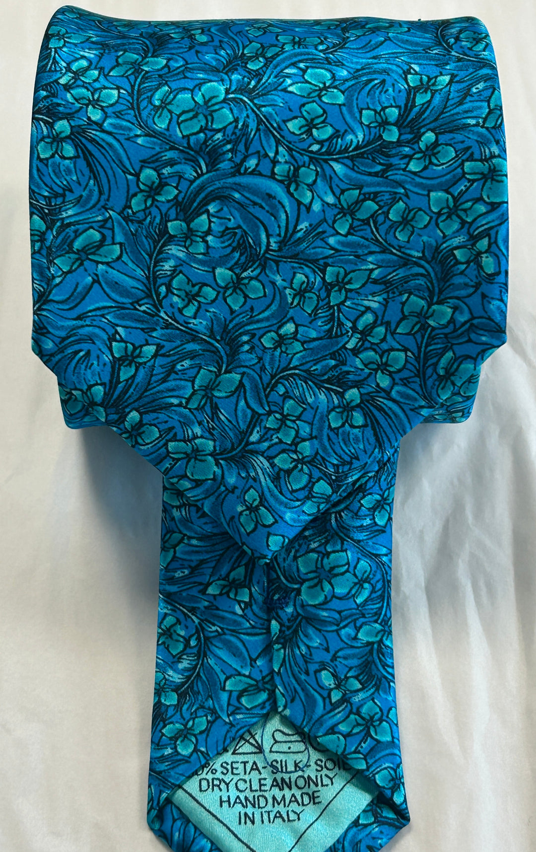FLORAL PRINT NECKTIE - TEAL