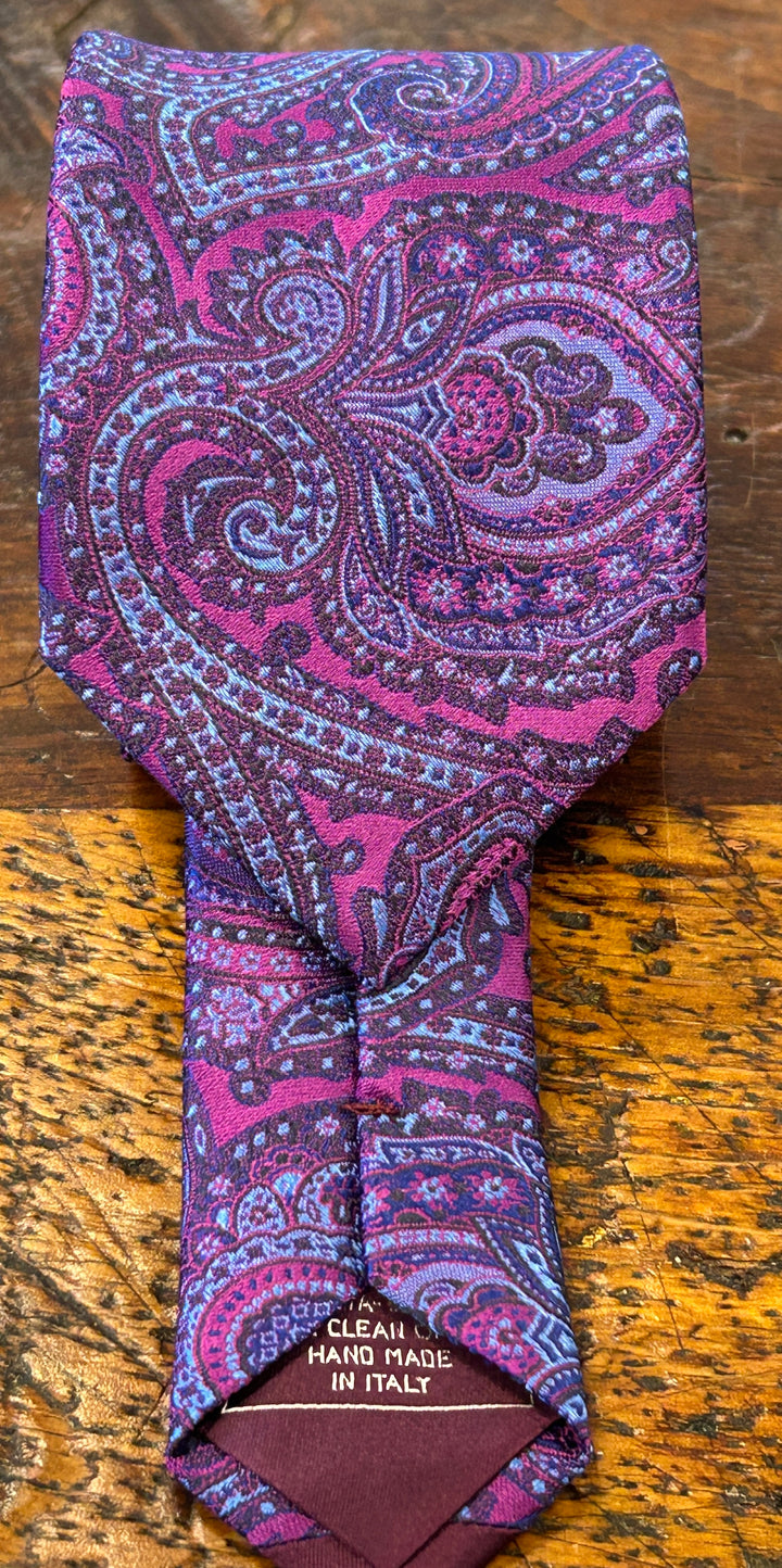 WOVEN PAISLEY NECKTIE - FUCHSIA