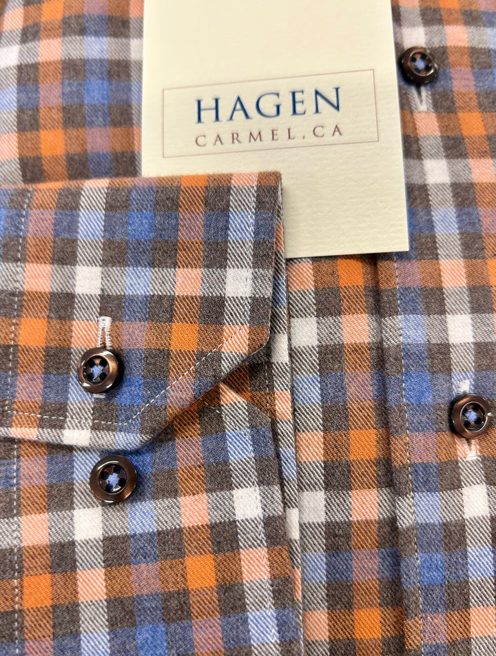 BRUSHED PLAID SPORT SHIRT