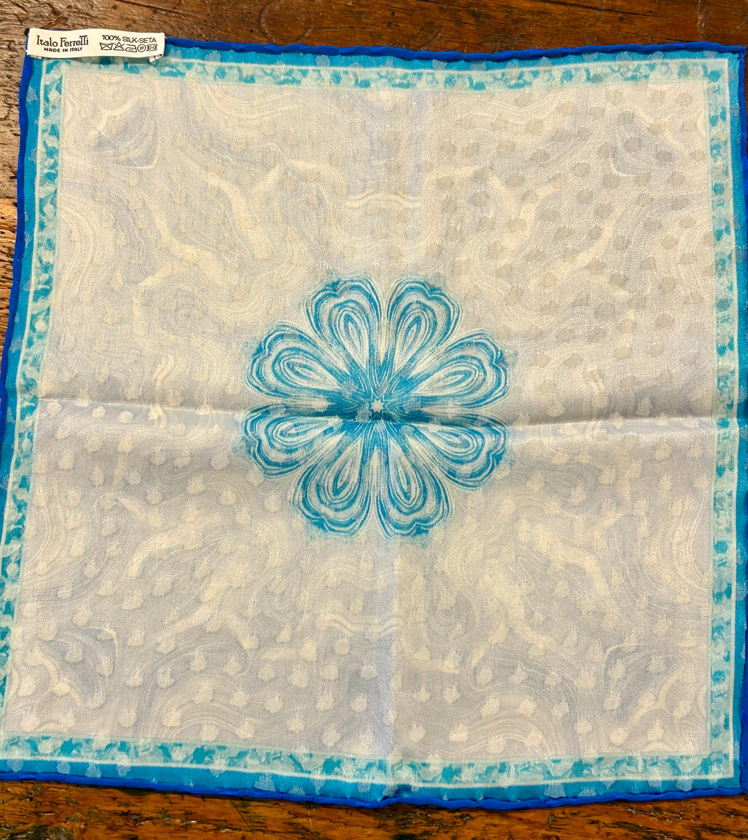 FLORAL POCKET SILK - TEAL