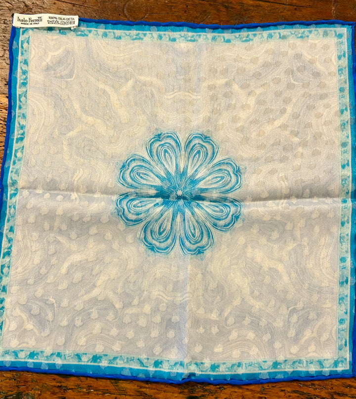 FLORAL POCKET SILK - TEAL