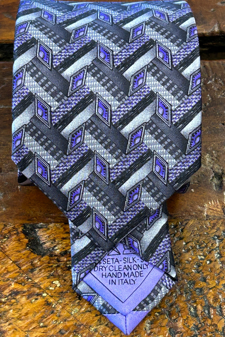 GEOMETRIC NECKTIE - PURPLE