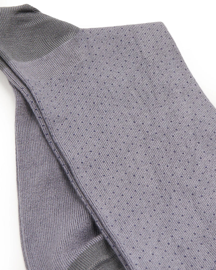 DRESS SOCK PINDOT- GREY - MEDIUM (US 8-11) - MID-CALF