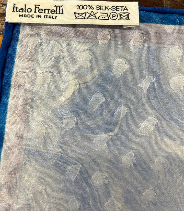 FLORAL POCKET SILK - BLUE