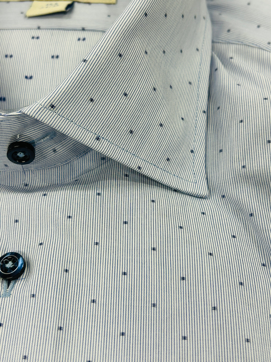 Hagen Carmel Textured Dot Dress Shirt - BLUE Navy