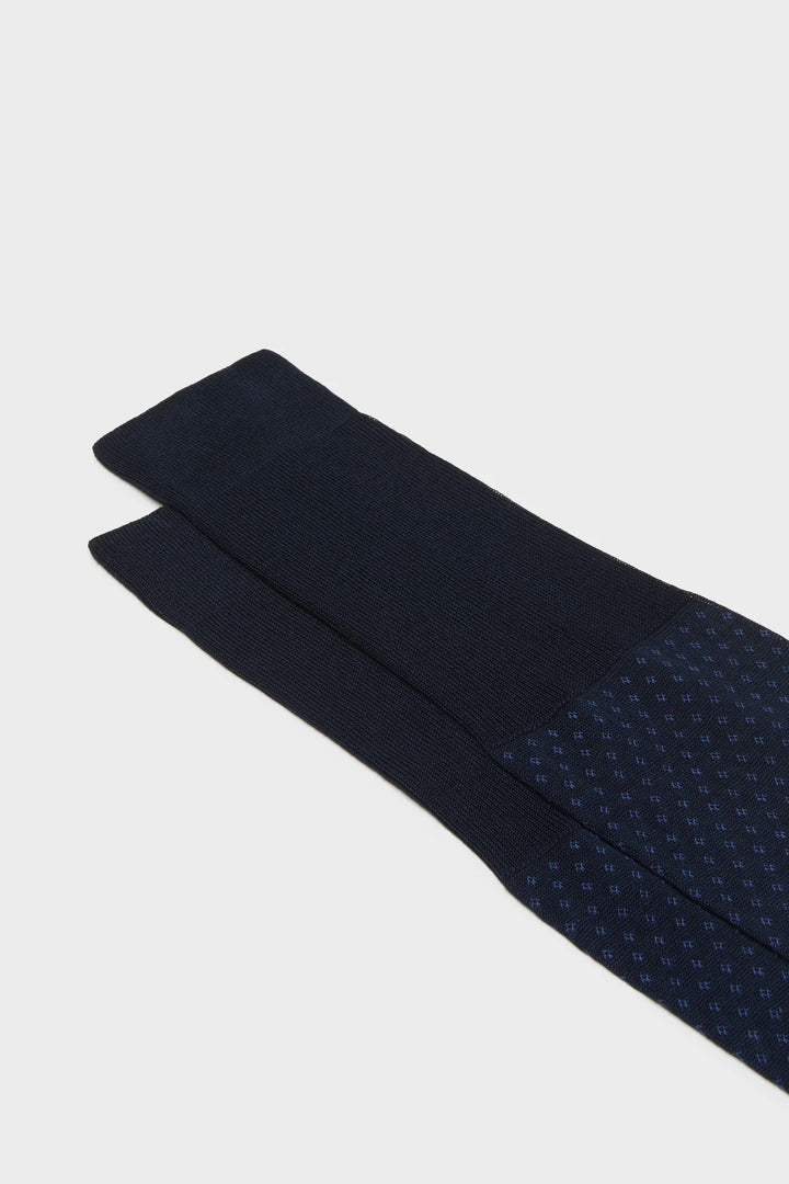 MOTIF DRESS SOCK - NAVY - XL(US 11-13) - MID-CALF