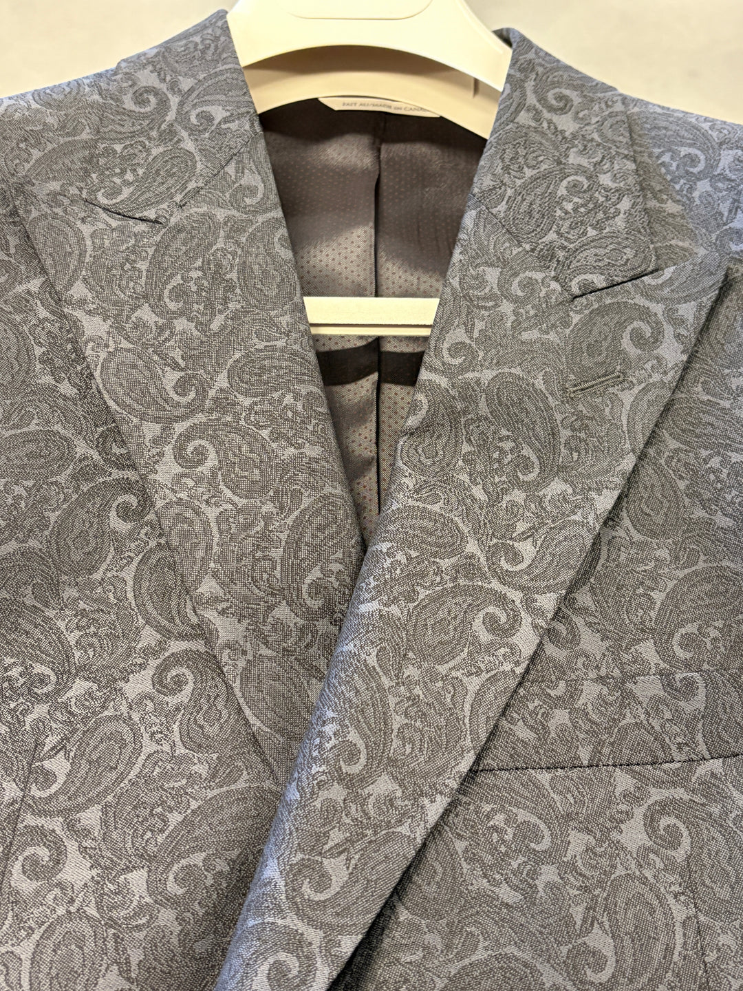 Jack Victor Erie Paisley Dinner Jacket - Grey Charcoal Formal