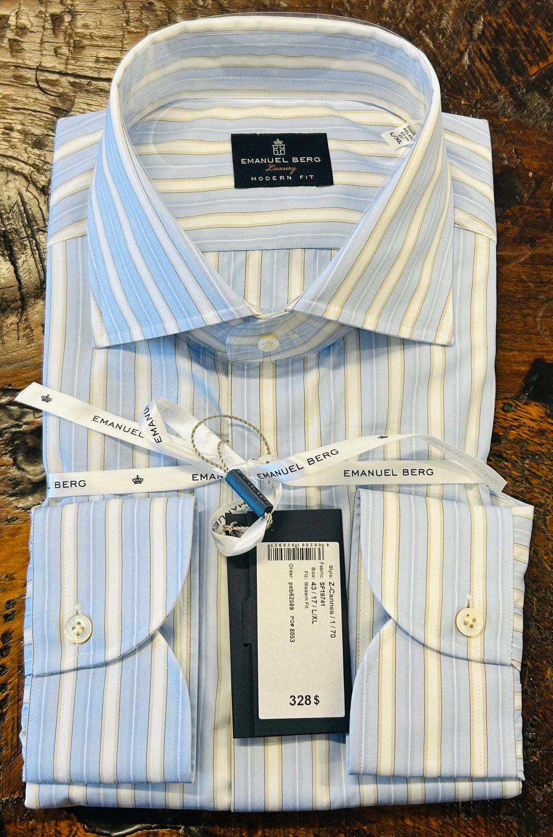 BOLD STRIPE DRESS SHIRT LT BLUE / 17.5 - XL BOLD STRIPE DRESS SHIRT LT BLUE / 17.5 - XL