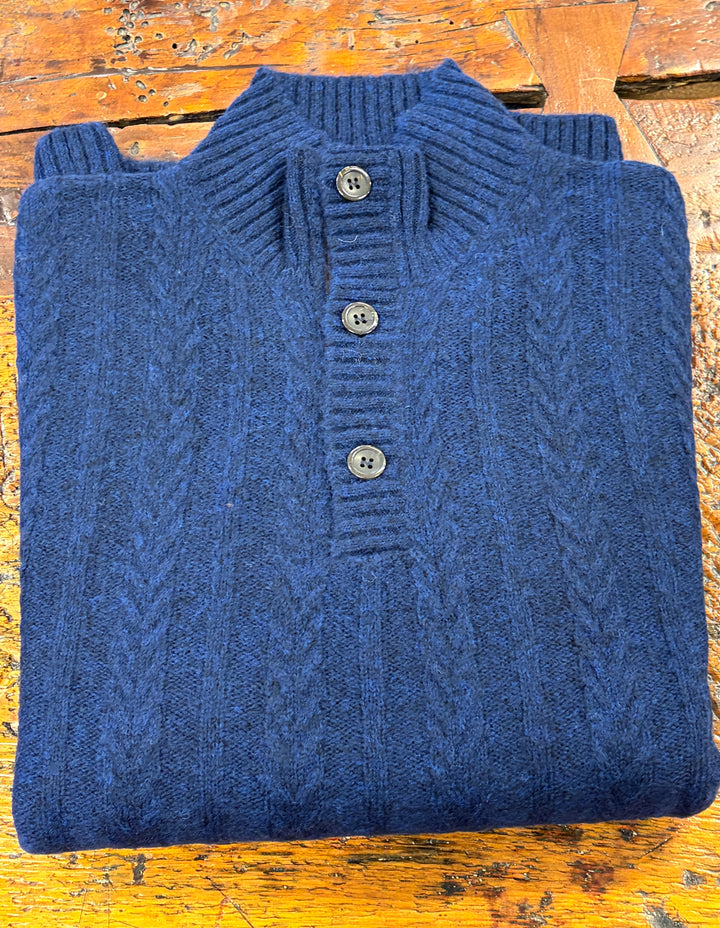 GARLAND BUTTON MOCK SWEATER