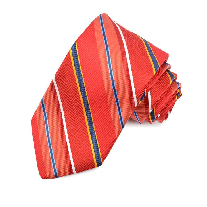 TEXTURED STRIPE NECKTIE - RED