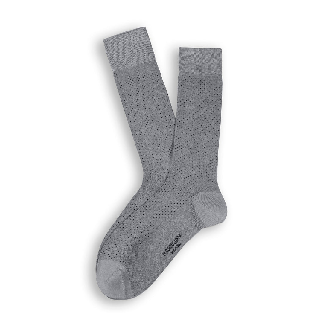 DRESS SOCK PINDOT- GREY - MEDIUM (US 8-11) - MID-CALF