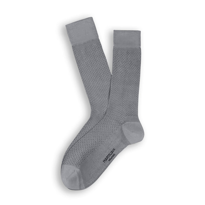 DRESS SOCK PINDOT- GREY - MEDIUM (US 8-11) - MID-CALF