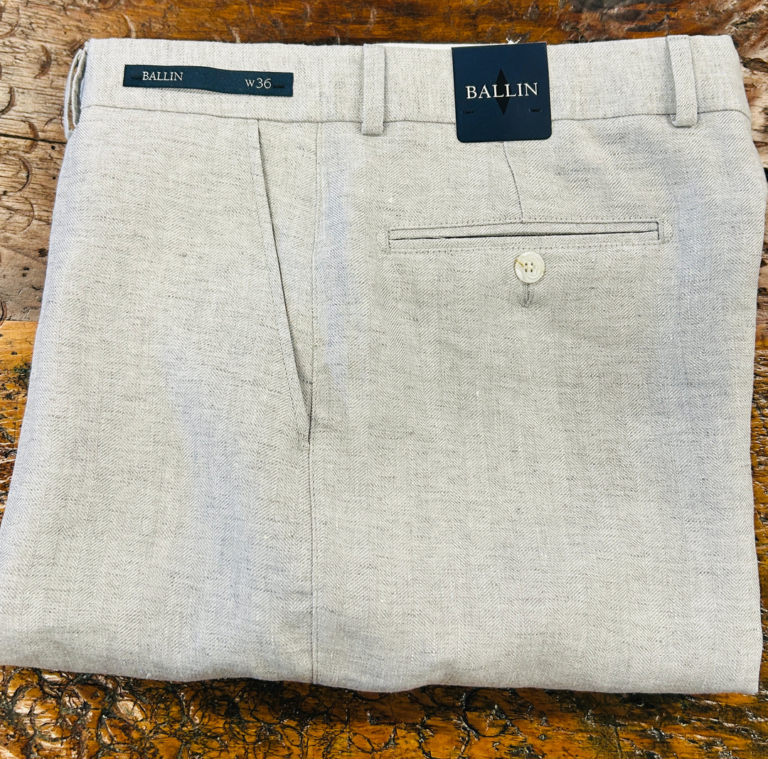 HERRINGBONE LINEN PANT