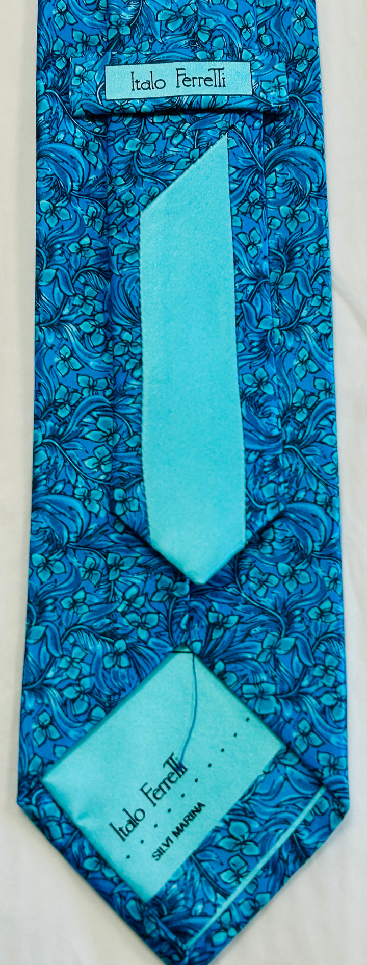 FLORAL PRINT NECKTIE - TEAL