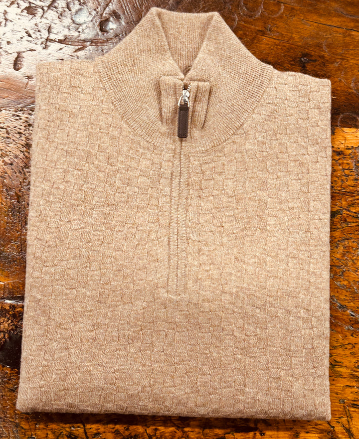 BASKETWEAVE 1/4 SWEATER