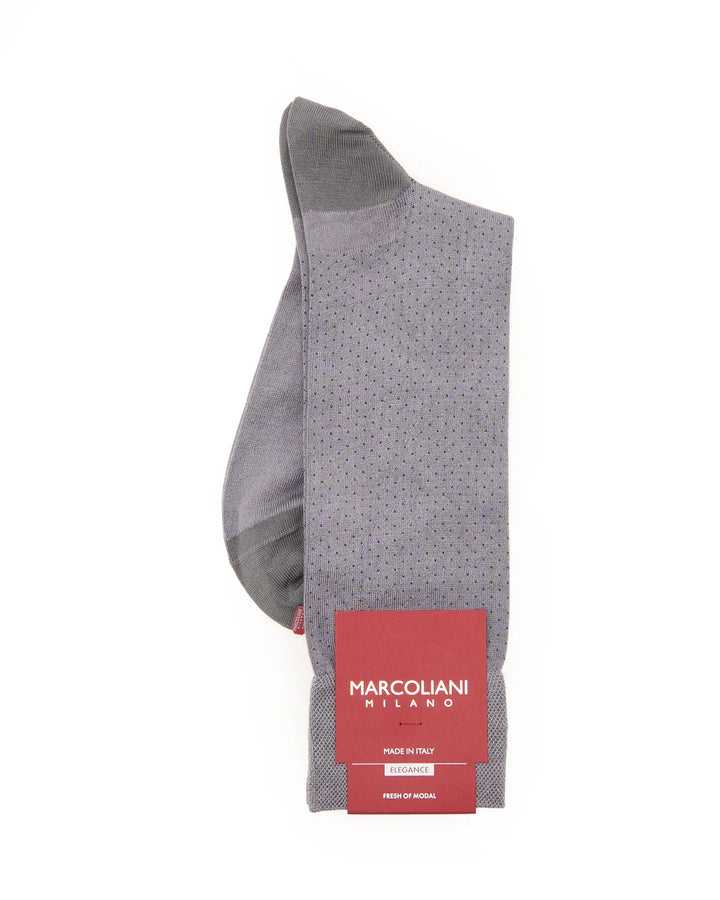 DRESS SOCK PINDOT- GREY - MEDIUM (US 8-11) - MID-CALF