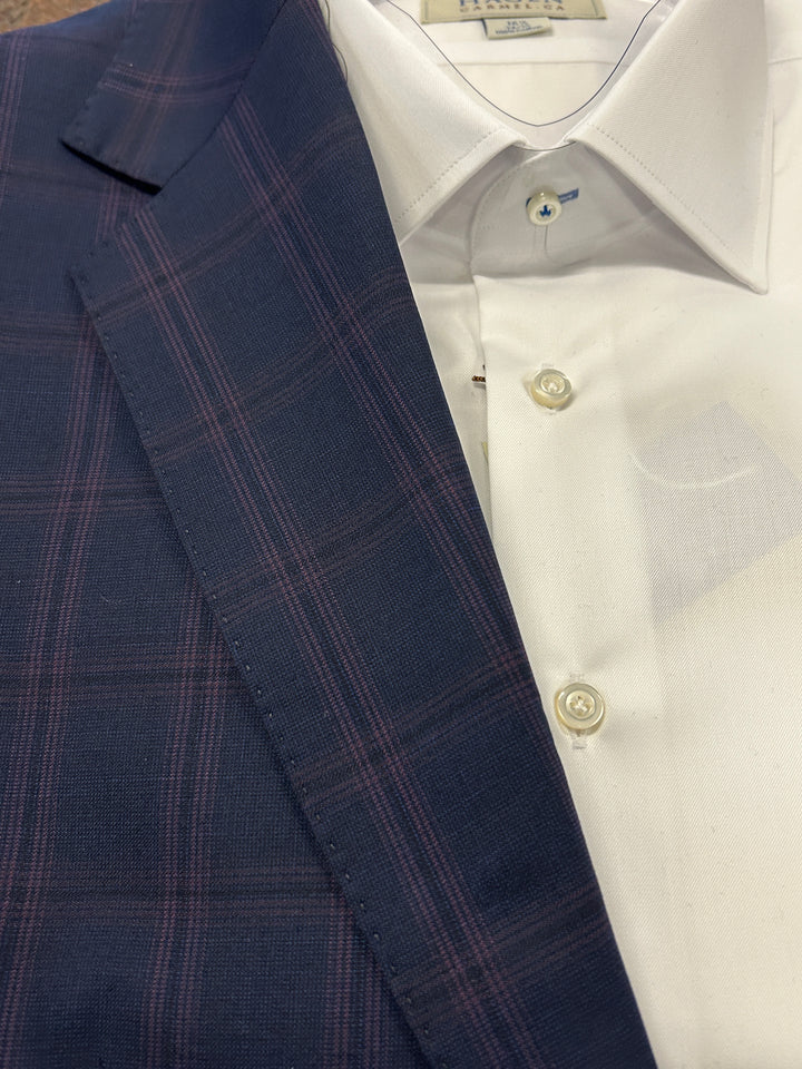 CHECK SUIT - NAVY