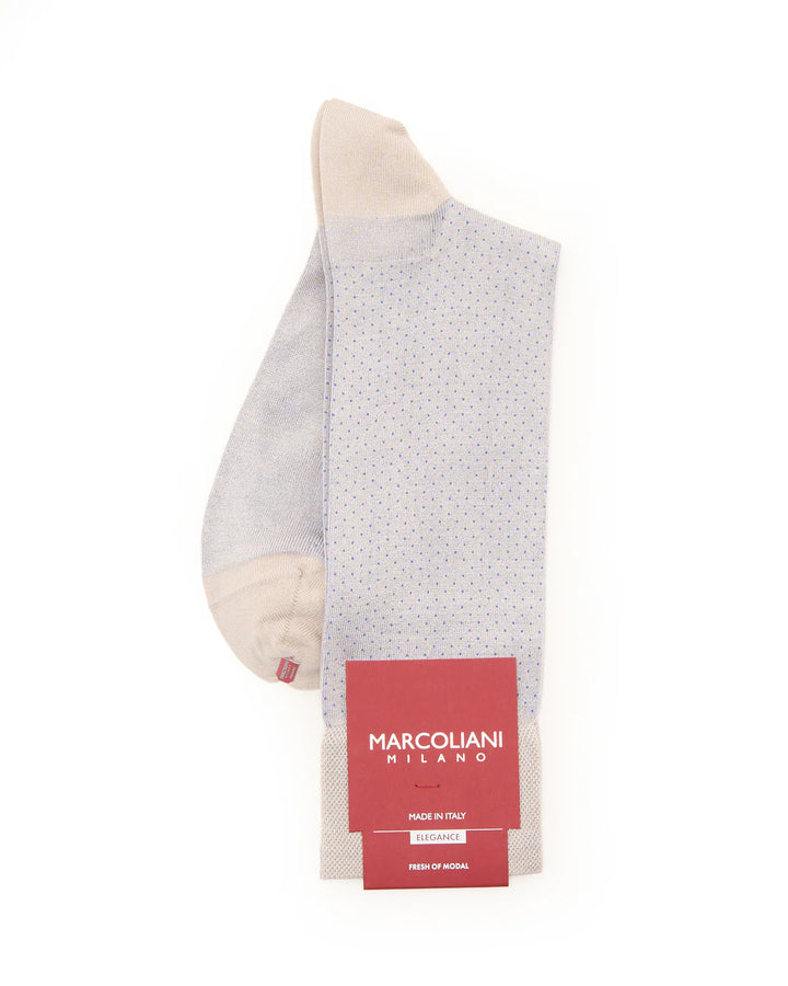 DRESS SOCK PINDOT- LTGREY - MEDIUM (US 8-11) - MID-CALF