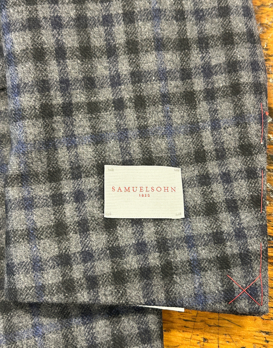 Samuelsohn Garner Flannel Check Sport Jacket - Grey Black Royal Wool