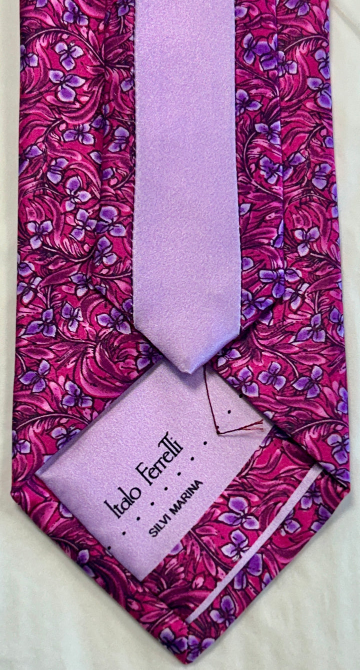 FLORAL PRINT NECKTIE - FUCHSIA