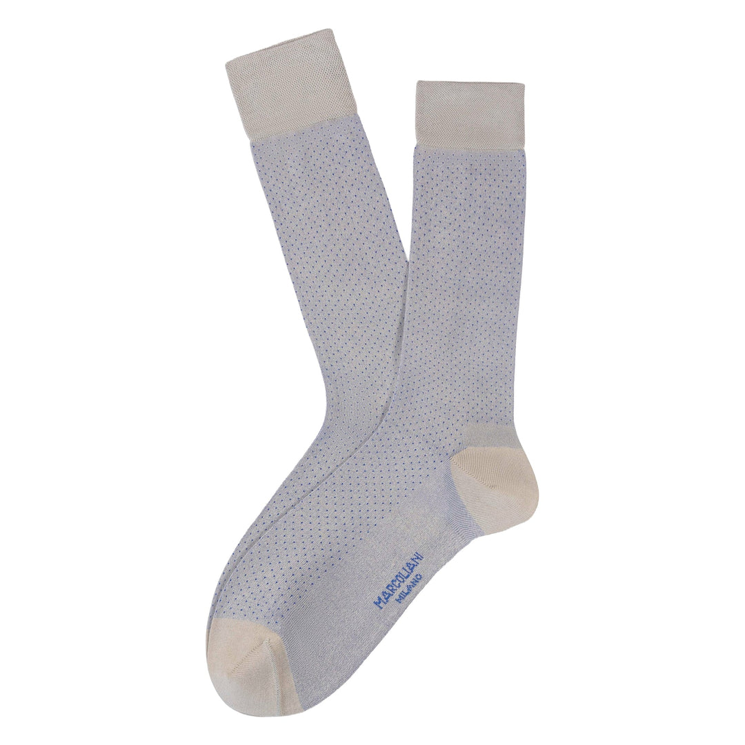 DRESS SOCK PINDOT- LTGREY - MEDIUM (US 8-11) - MID-CALF