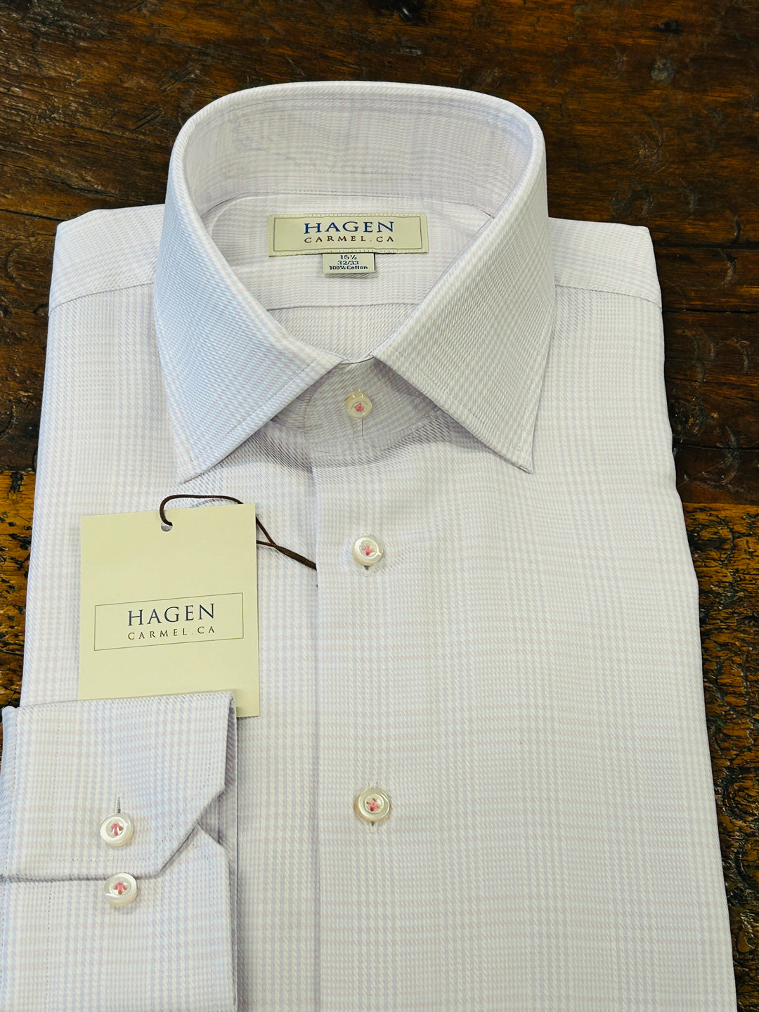 GLEN PLAID  DRESS SHIRT