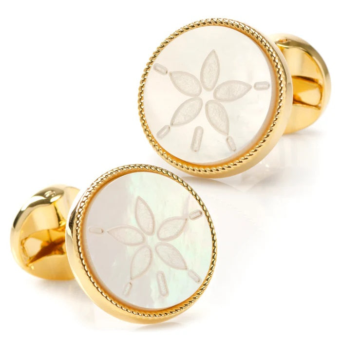 SAND DOLLAR CUFFLINKS  - GOLD