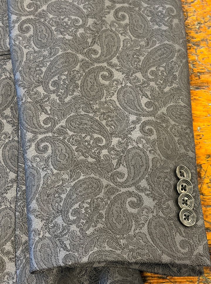 Jack Victor Erie Paisley Dinner Jacket - Grey Charcoal Formal